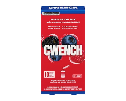 CWENCH Hydration Mix Electrolyte Drink Mix Powder Berry Crush Flavour - 10.0 EA
