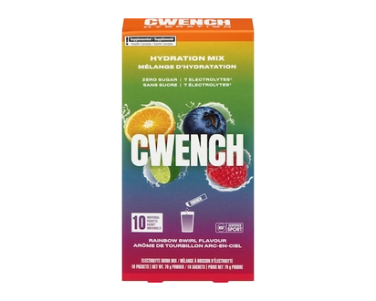 CWENCH Hydration Mix Electrolyte Drink Mix Powder Rainbow Swirl Flavour - 10.0 EA