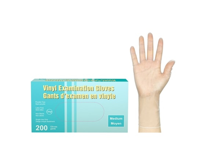 Disposable Vinyl Gloves, Medium - 1.0 EA