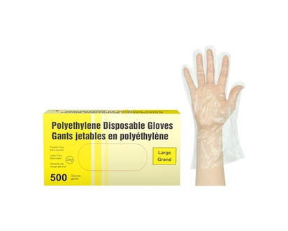 Polyethylene Disposable Gloves, Large - 500.0 EA