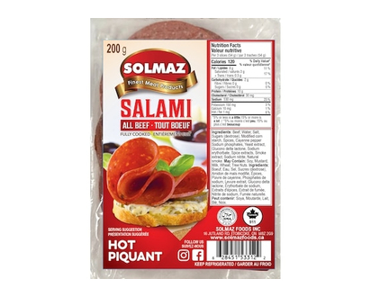 Solmaz Halal Hot Salami All Beef - 200.0 G