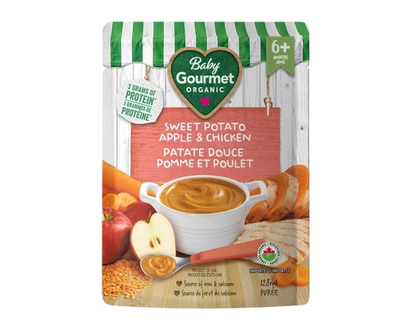 Baby Gourmet Plat préparé biologique patate douce, pomme et poulet - 128.0 ML