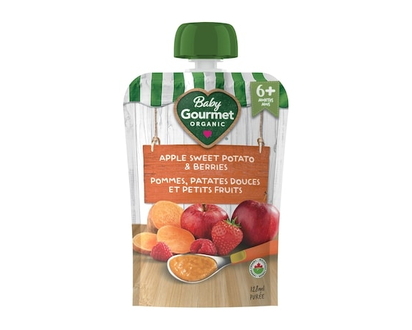 Baby Gourmet Organic Puree Apple Sweet Potato & Berries - 128.0 ML