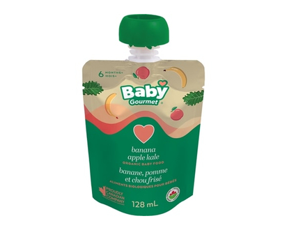 Baby Gourmet Organic Puree Banana Apple & Kale - 128.0 ML
