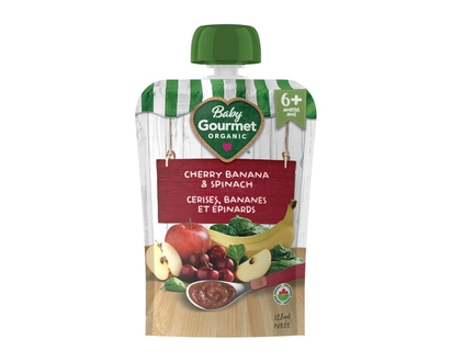Baby Gourmet Organic Puree Cherry Banana & Spinach - 128.0 ML