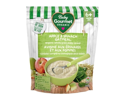 Baby Gourmet Organic Cereal Apple Spinach Oatmeal - 208.0 G