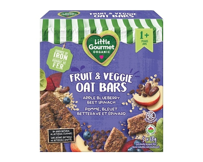 Baby Gourmet Organic Fruit & Veggie Oat Bars Apple Blueberry Spinach - 90.0 G
