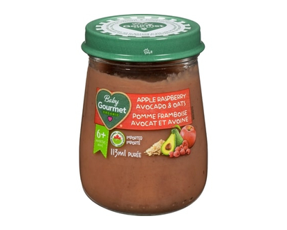 Baby Gourmet Organic Baby Food Jar Apple Raspberry Avocado & Oats - 113.0 ML
