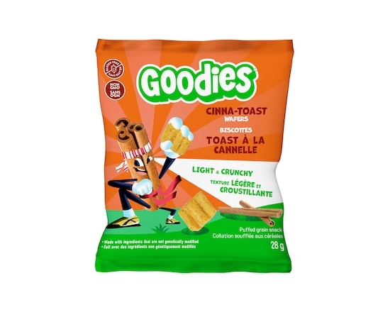 Goodies Kids Snack Cinna-Toast Wafers, Gluten Free Puffed Grain Snack for School Lunchboxes - 28.0 G