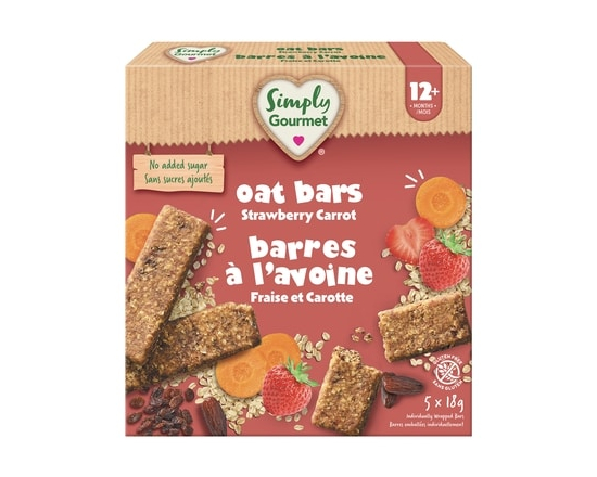 Simply Gourmet Toddlers Snack Oat Bars Strawberry Carrot - 18.0 G