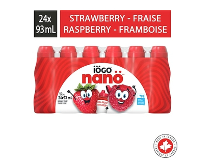 IOGO Nanö Drinkable Raspberry And Strawberry Yogurt 1% - 93.0 ML