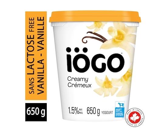 IÖGO Pot de yogourt sans lactose à la vanille 1.5 % - 650.0 G