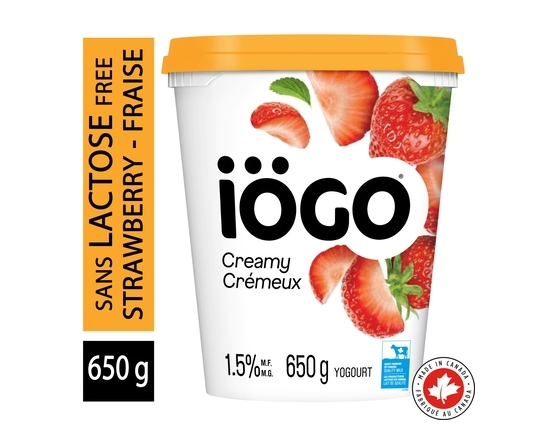IÖGO Pot de yogourt sans lactose à la fraise 1.5 % - 650.0 G