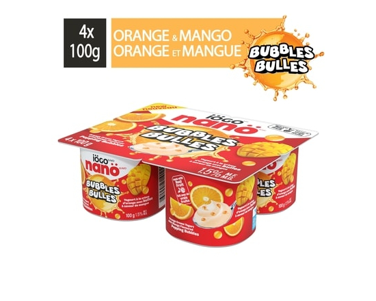 Nanö Bubbles Orange Cream Yogurt With Mango Bubbles 1.5% - 100.0 G