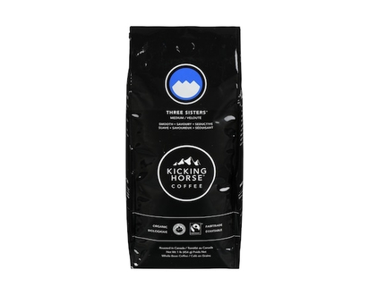 Kicking Horse Organic Fairtrade Medium Roast Whole Bean Coffee, Three Sisters - 454.0 G