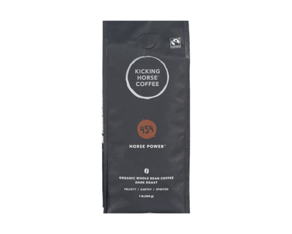 Kicking Horse Organic Fairtrade Dark Roast Whole Bean Coffee, 454 Horse Power - 454.0 G