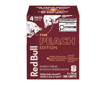 Red Bull Energy Drink, Peach-Nectarine - 4 PK