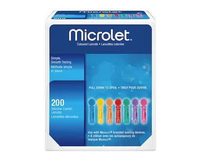 MICROLET®COLOURED LANCETS 200's - 200 EA