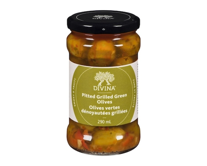 Divina All-Natural Pitted Grilled Green Olives - 290.0 ML