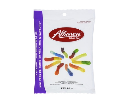 Albanese 12 Flavour Mini Gummi Worms - 212.0 G