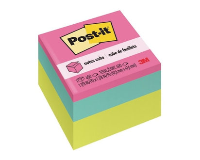 Post-it Cube de feuillets, couleurs vives, 1 7/8 po x 1 7/8 po - 1.0 EA
