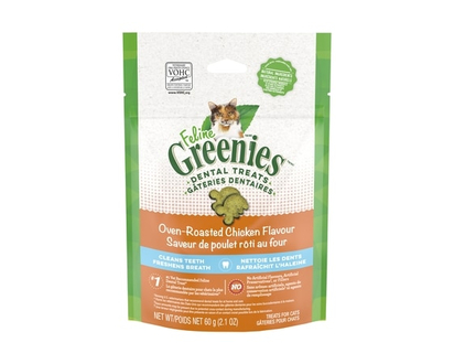 Greenies Feline Treats For Cats Dental Treats Oven-Roasted Chicken Flavour - 60.0 G
