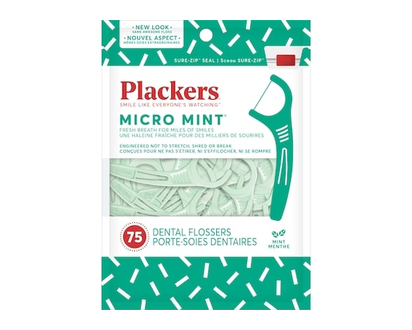 Plackers Dental Flossers Mint - 75.0 EA