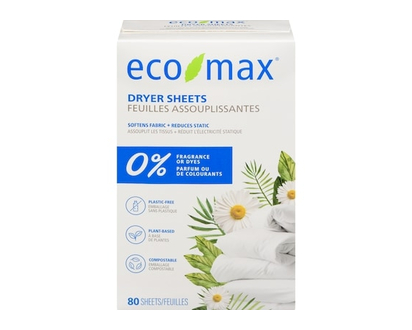 Eco-Max Dryer Sheets - 80.0 EA