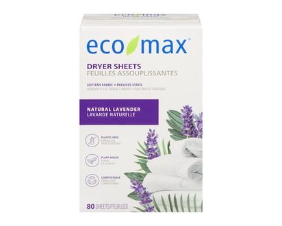 Eco-Max Dryer Sheets Natural Lavender - 80.0 EA