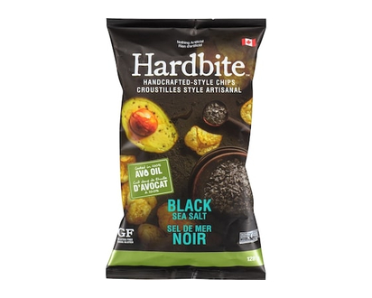 Hardbite Croustilles Hardbite de style artisanal, sel de mer noir - 128.0 G