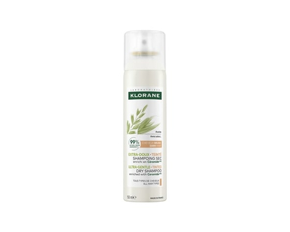 Klorane Shampoing sec extra-doux au lait d’Avoine -Teinte naturelle - Tous types de cheveux - 150 ML