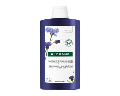 Klorane Shampooing déjaunissant à la Centaurée BIO - Cheveux gris, blonds - 400 ML