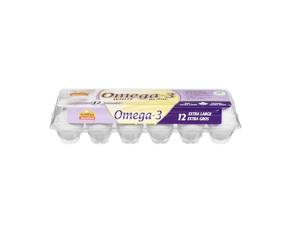 Goldegg Omega 3 White Eggs, Extra Large - 12.0 EA