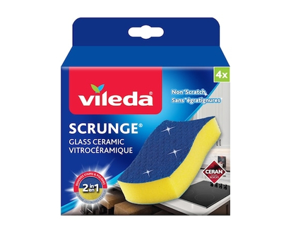 Vileda Scrunge Glass Ceramic Scrub Sponge, pack of 4 - 4.0 EA