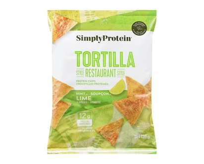 Simply Protein Croustilles protéinées de style restaurant tortilla soupçon de lime aromatisé - 130.0 G