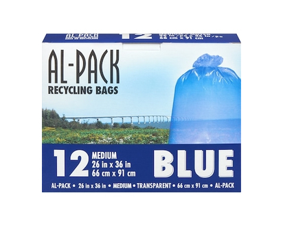 Al-Pack Blue Recycle Bags, 26 x 36 in - 12.0 EA
