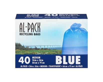 Al-Pack Blue Garbage Bags, Medium - 40.0 EA