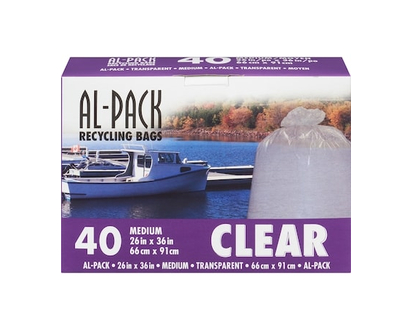 Al-Pack Clear Recycle Garbage Bags, 26 x 36 in - 40.0 EA