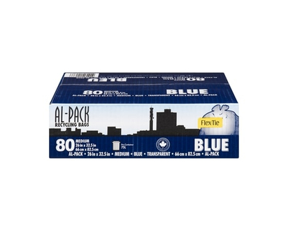 Al-Pack Recycling Bags Blue Transparent Medium - 80.0 EA