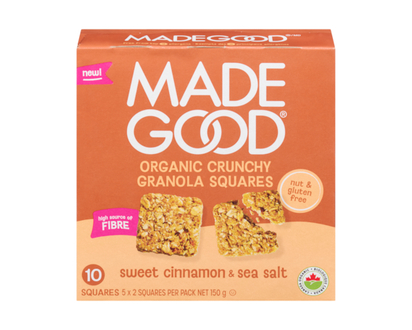 Organic Crunchy Granola Squares Sweet Cinnamon & Sea Salt - 150.0 G