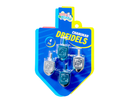 Metallic Blue & Silver Dreidels 4-pk (Medium) - 4.0 EA