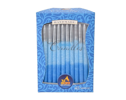 Chanukah Candles (Decorated Blue With Silver Tip) - 1.0 EA