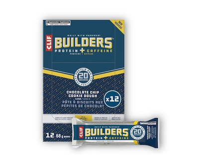 CLIF BUILDERS Protein Bars, Chocolate Chip Cookie Dough Flavour, 20g of protein - 68.0 G