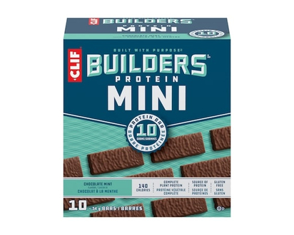 CLIF BUILDERS Mini Protein Bars, Chocolate Mint Flavour, 10g of Protein - 340.0 G