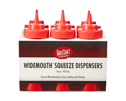 Tablecraft Square Bottle Dispenser, 16 oz Red - 1.0 EA