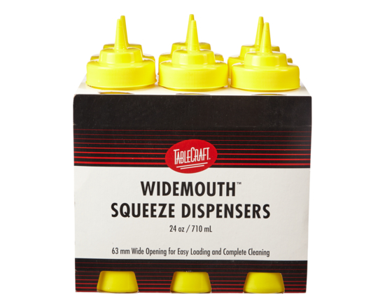 Tablecraft Square Bottle Dispenser, 24 oz Yellow - 1.0 EA