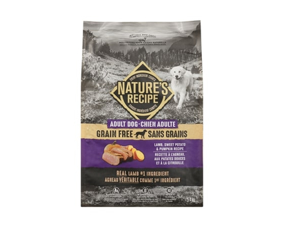 Nature's Recipe Natural Dog Food Adult Dog Lamb, Sweet Potato & Pumpkin Recipe - 5.4 KG