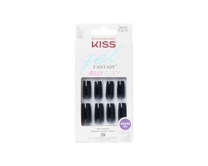 Kiss Gel Fantasy - Jelly Gellee - Fake Nails, 28 Count, Long - 1 EA