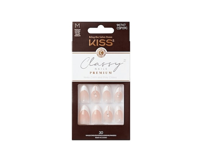 Kiss Classy Premium Nails, 'highlights', White Tipped French, Medium, Almond Shape French - 1.0 EA