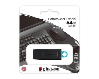 Kingston DataTraveler Exodia 64GB USB 3.2 Flash Drive - 1 EA